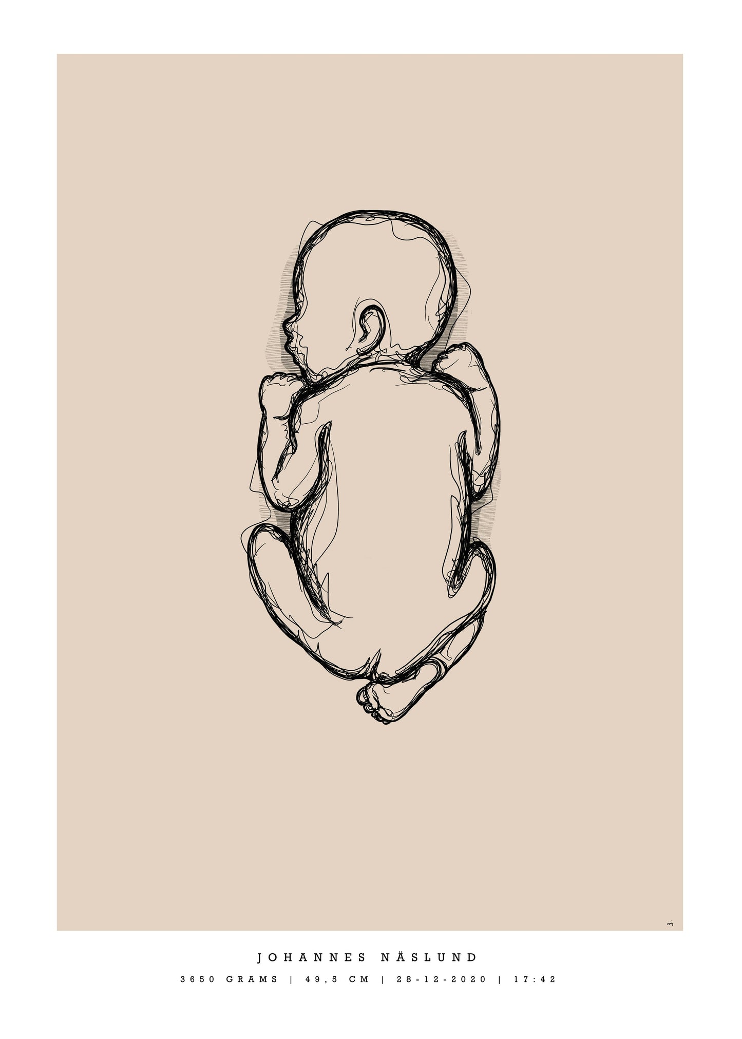 Generic Birth Poster small 30x40 cm