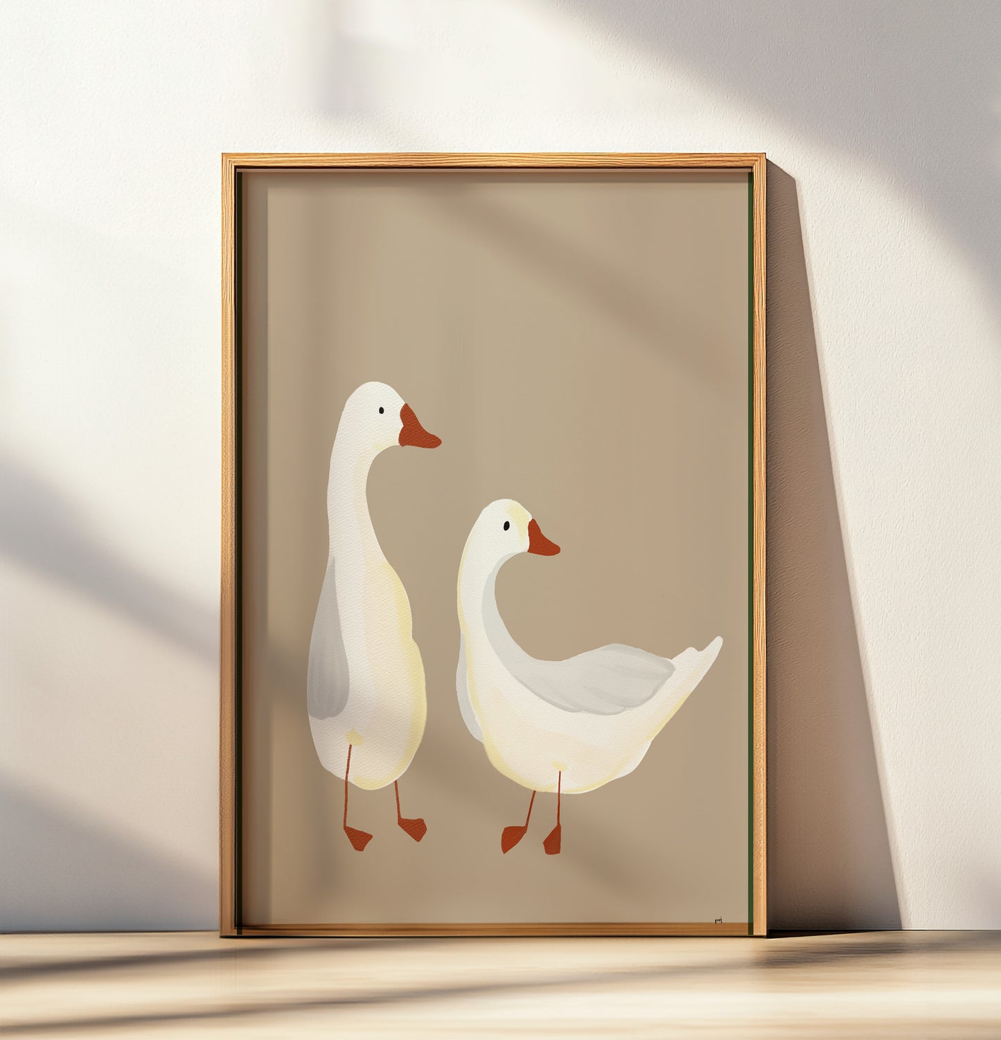 Animal wall poster modern poster with geese