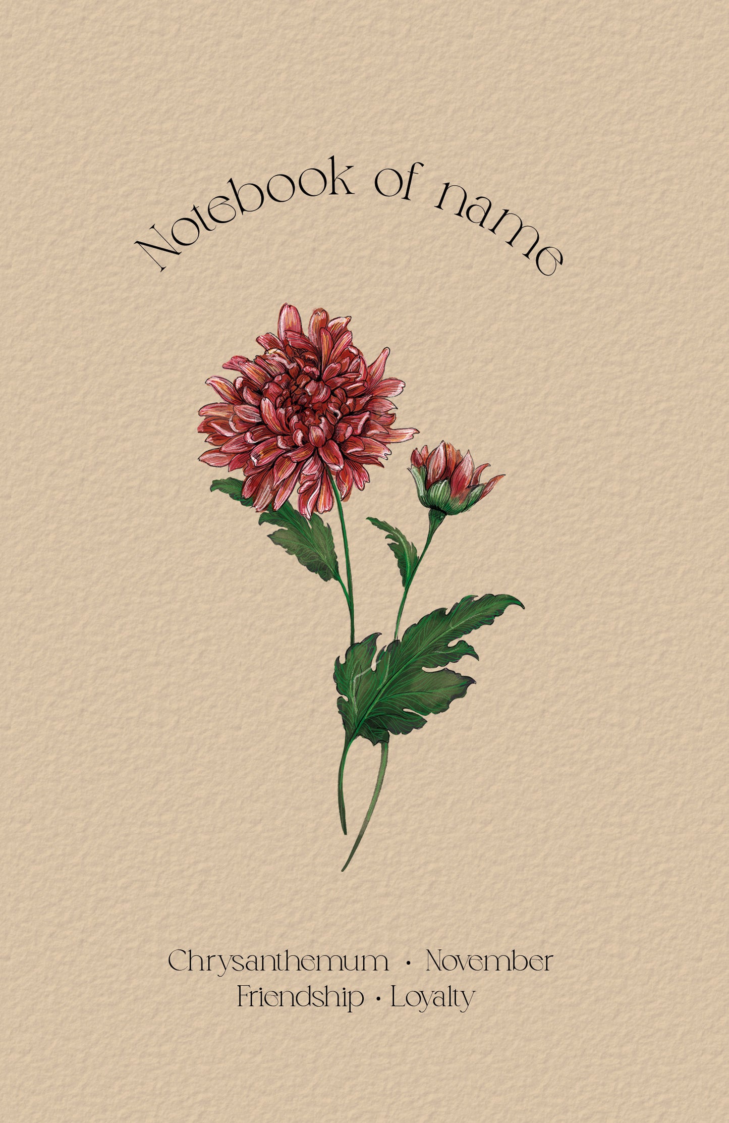 Personalized Notebook with Birth Flower