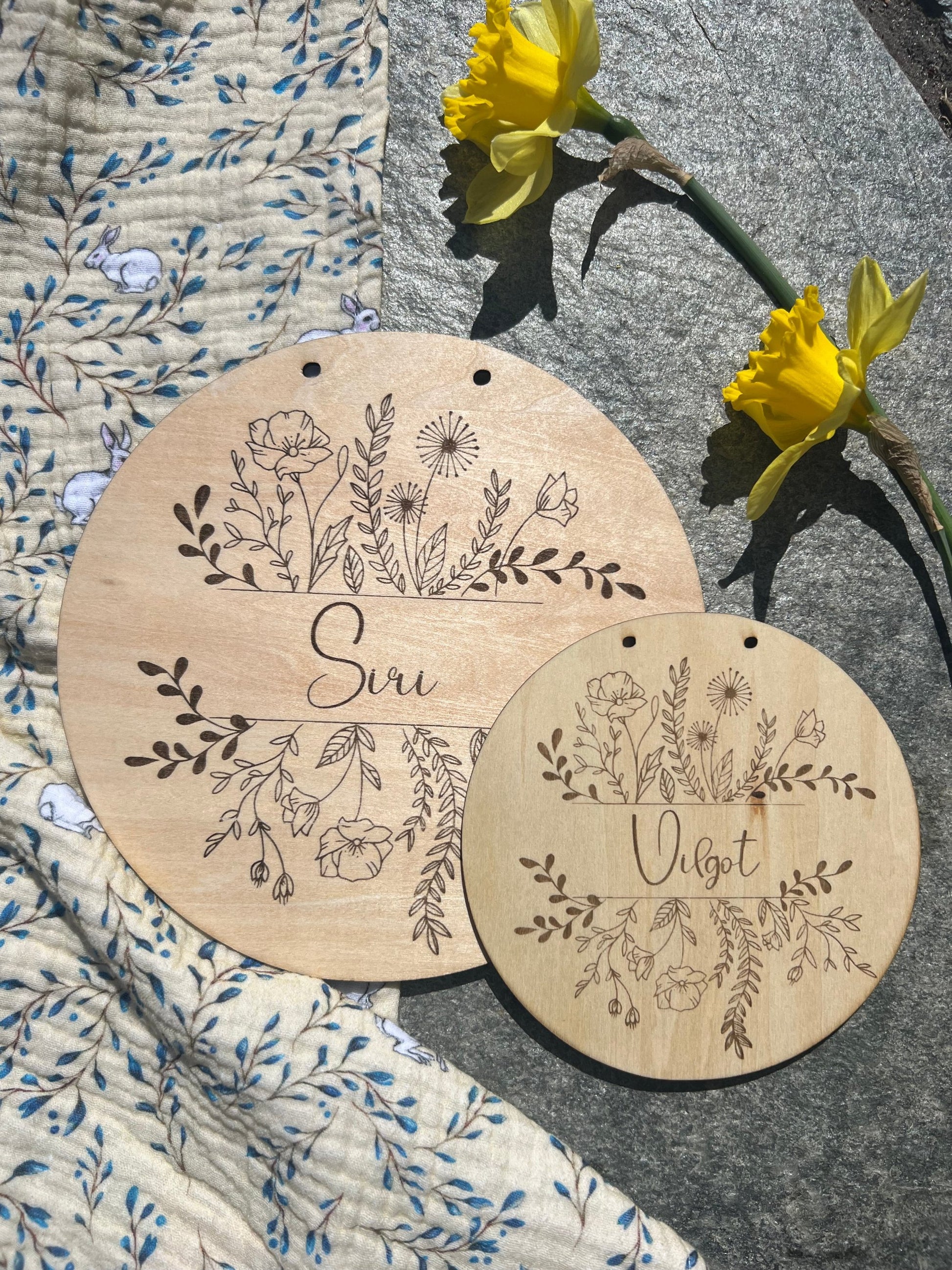 wooden name sign