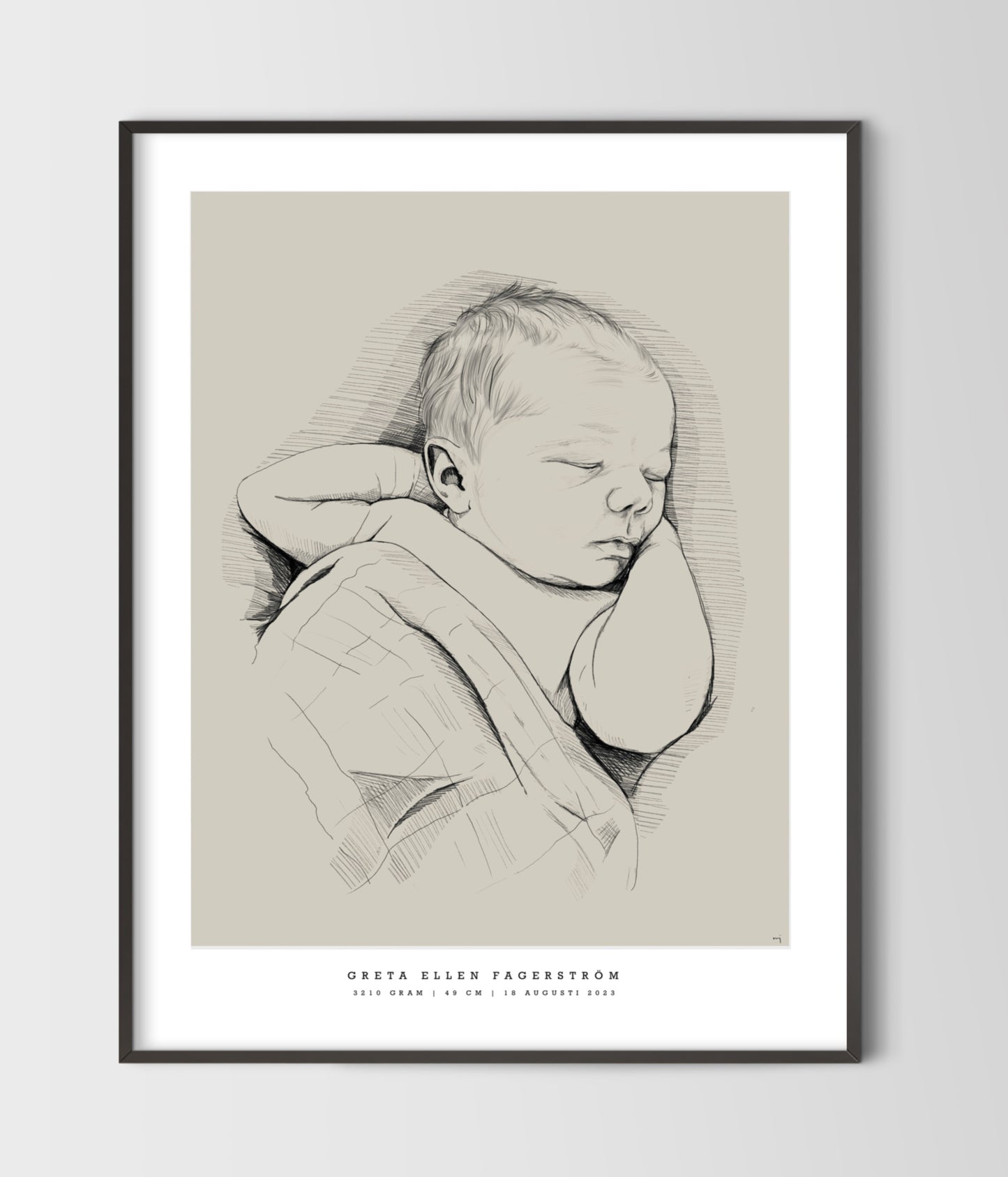 Handritad födelsetavla