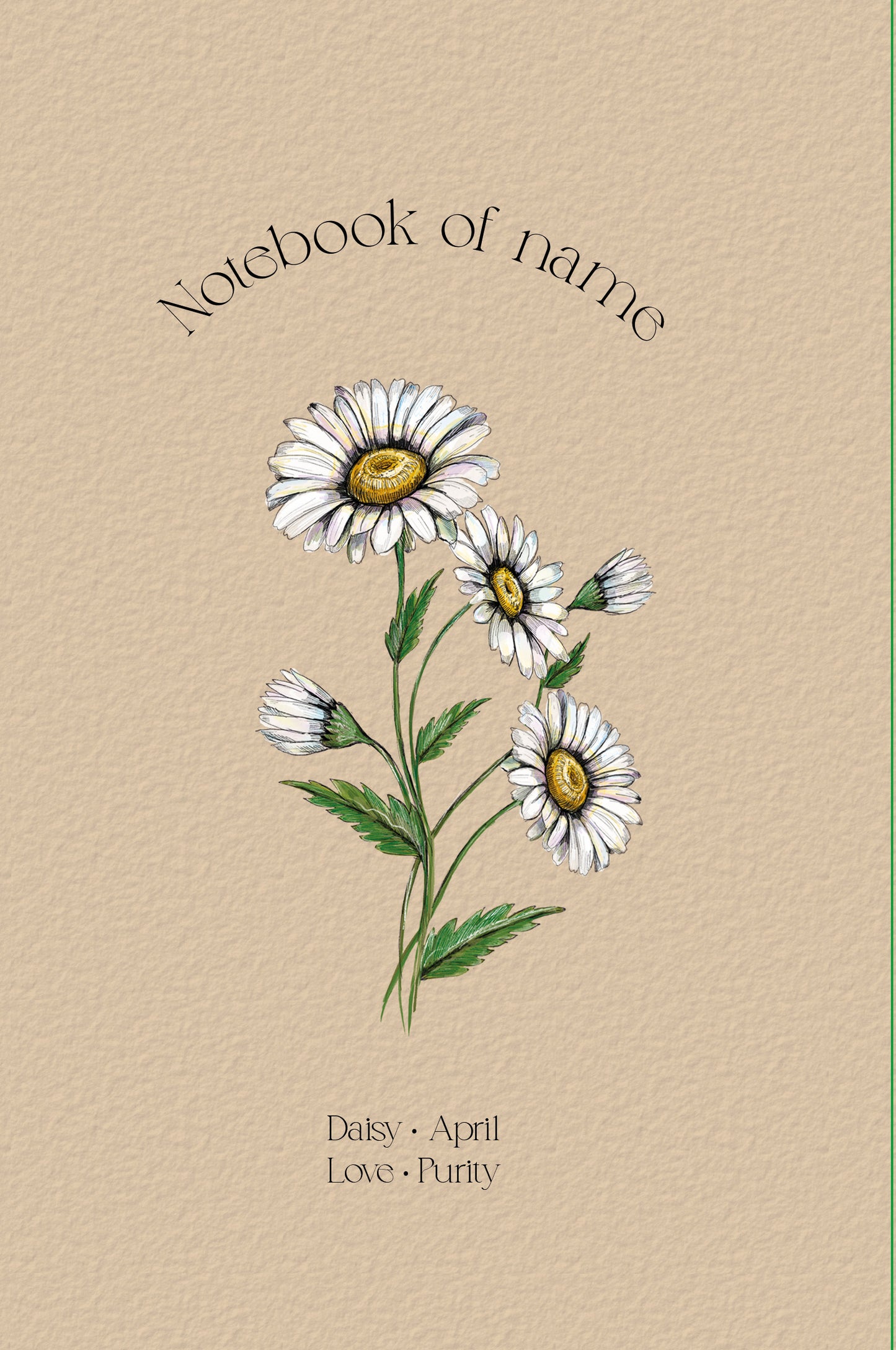 Personalized Notebook with Birth Flower