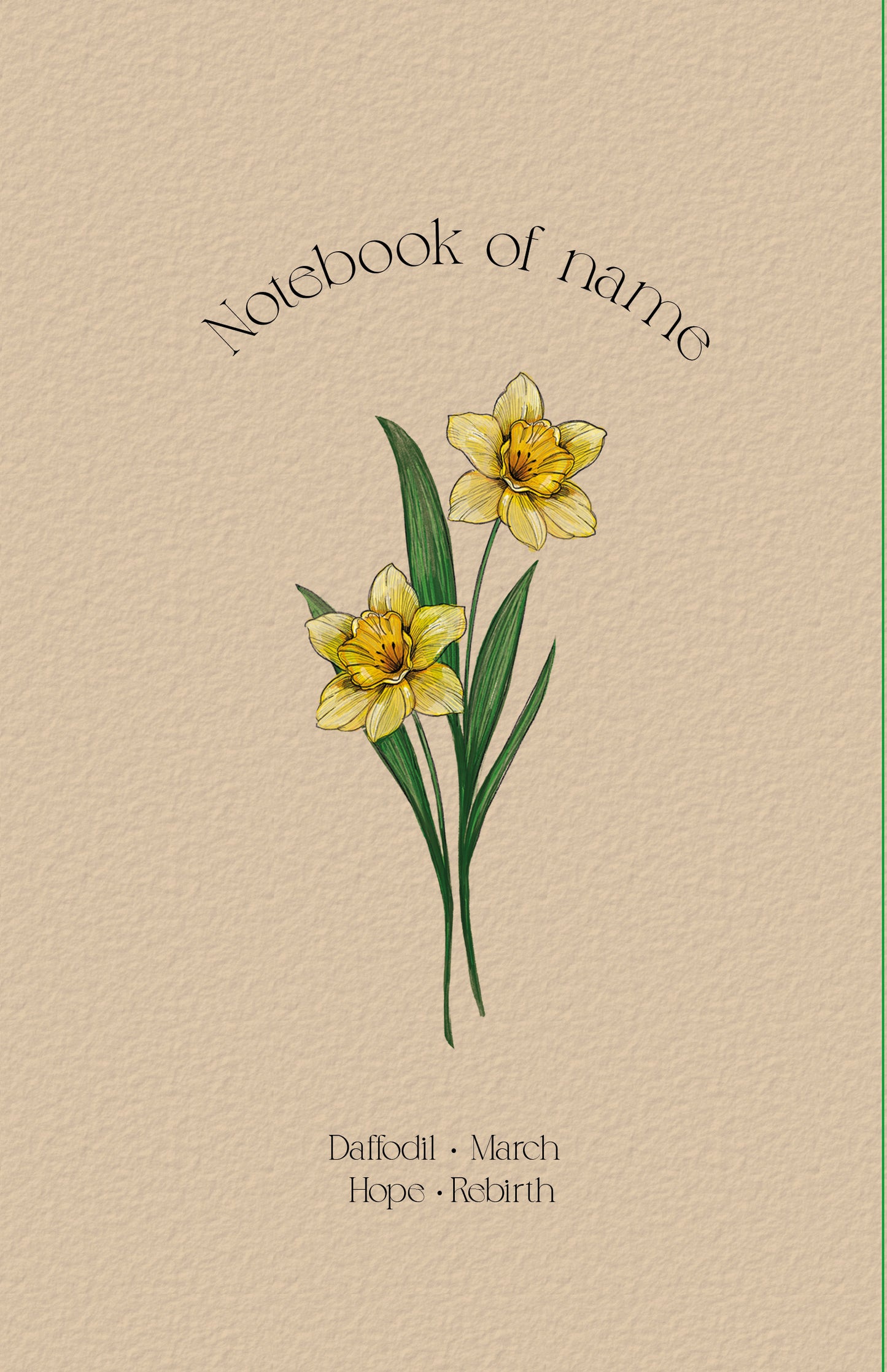 Personalized Notebook with Birth Flower