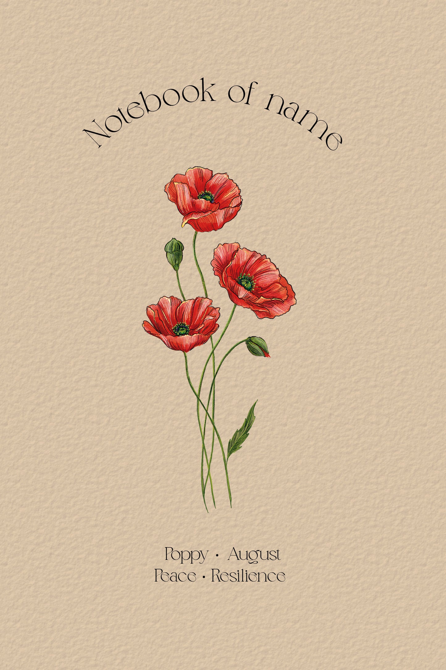 Personalized Notebook with Birth Flower
