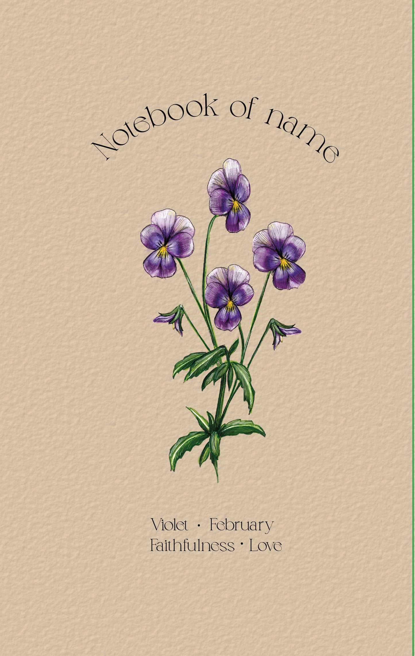Personalized Notebook with Birth Flower