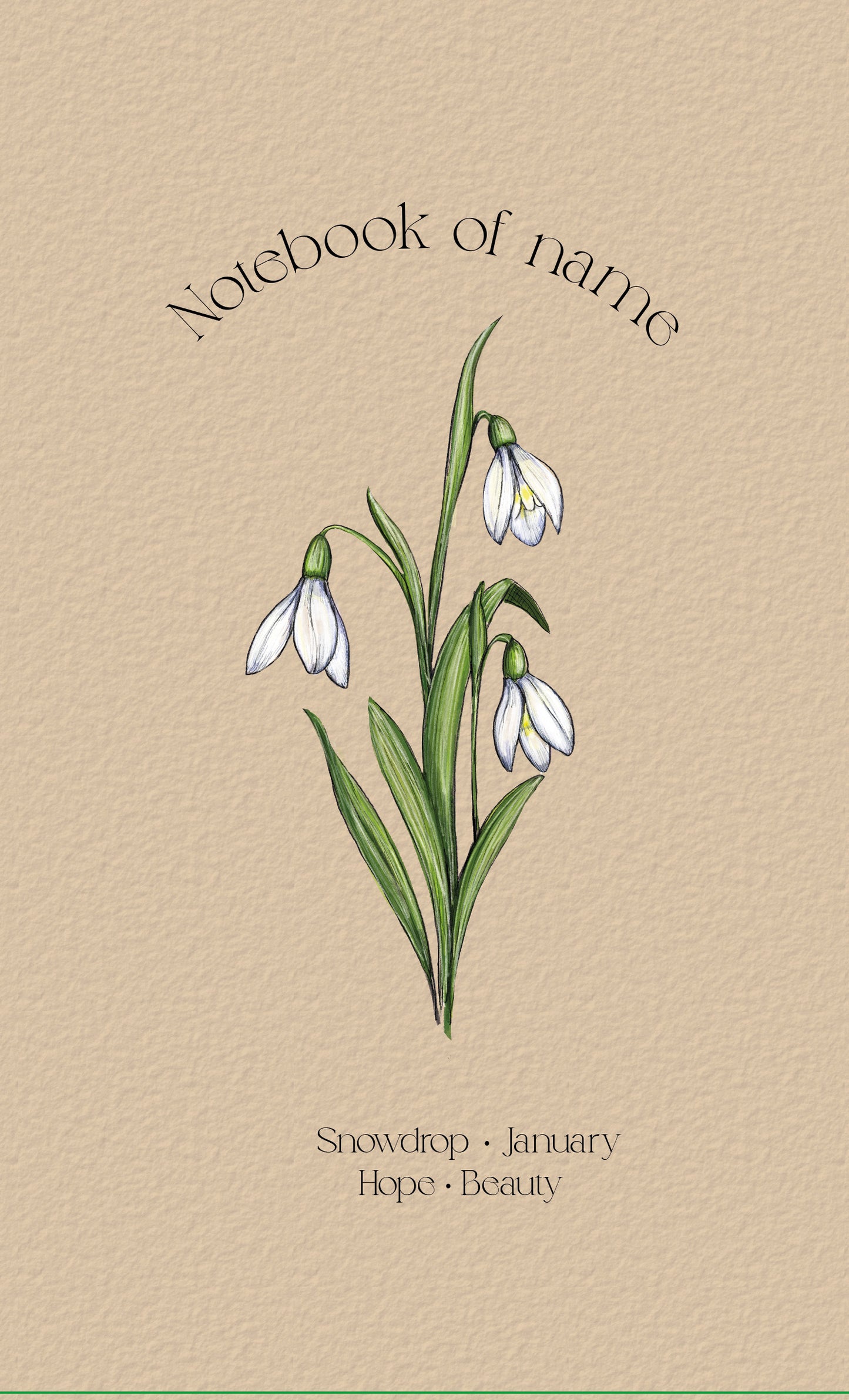 Personalized Notebook with Birth Flower