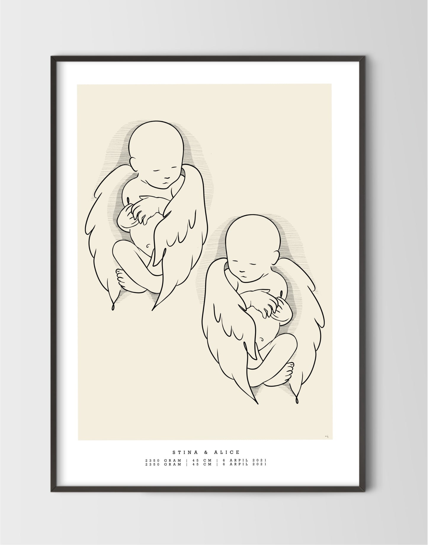 Generic birth poster duo Angel scale 1:1