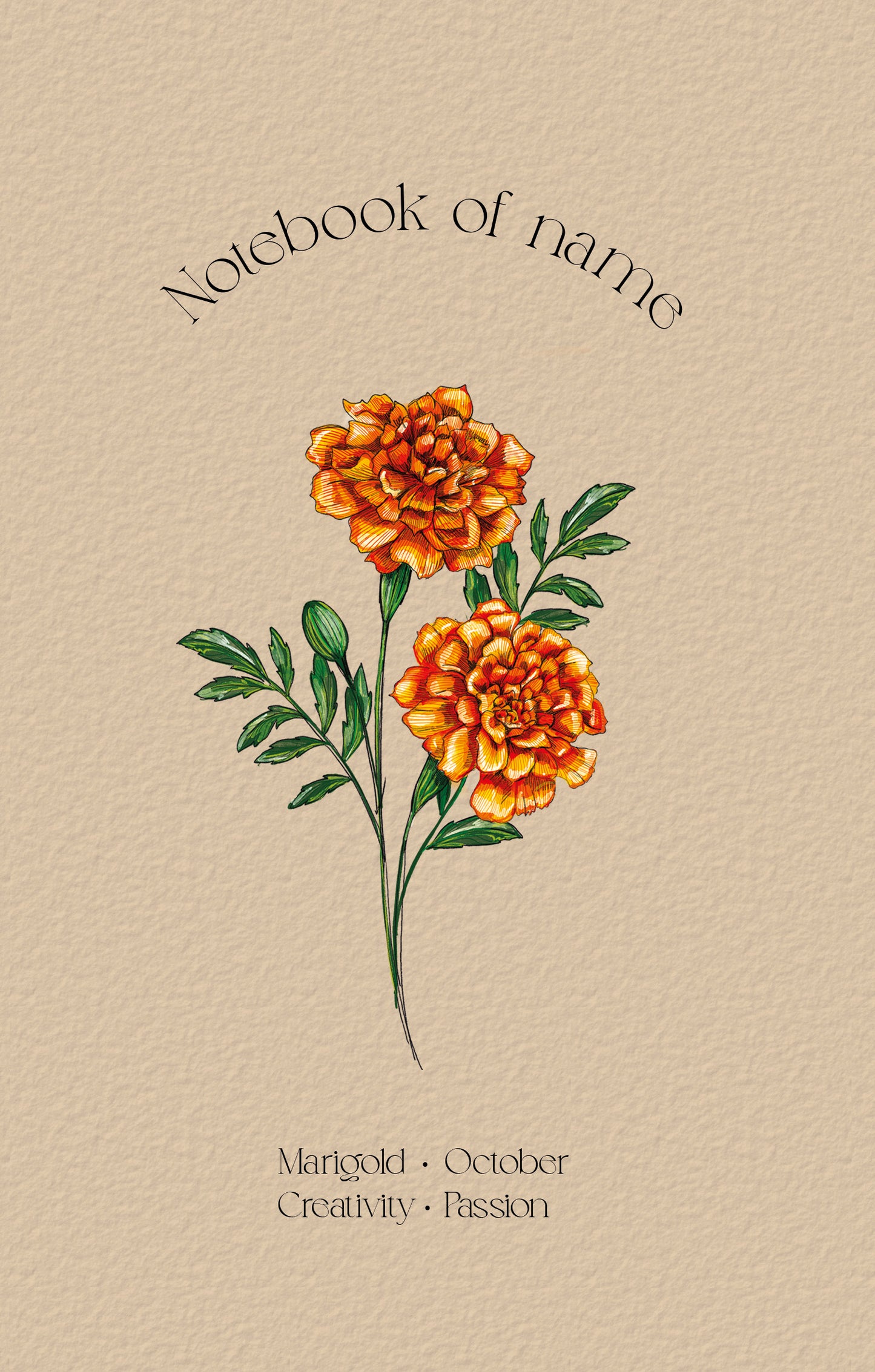 Personalized Notebook with Birth Flower