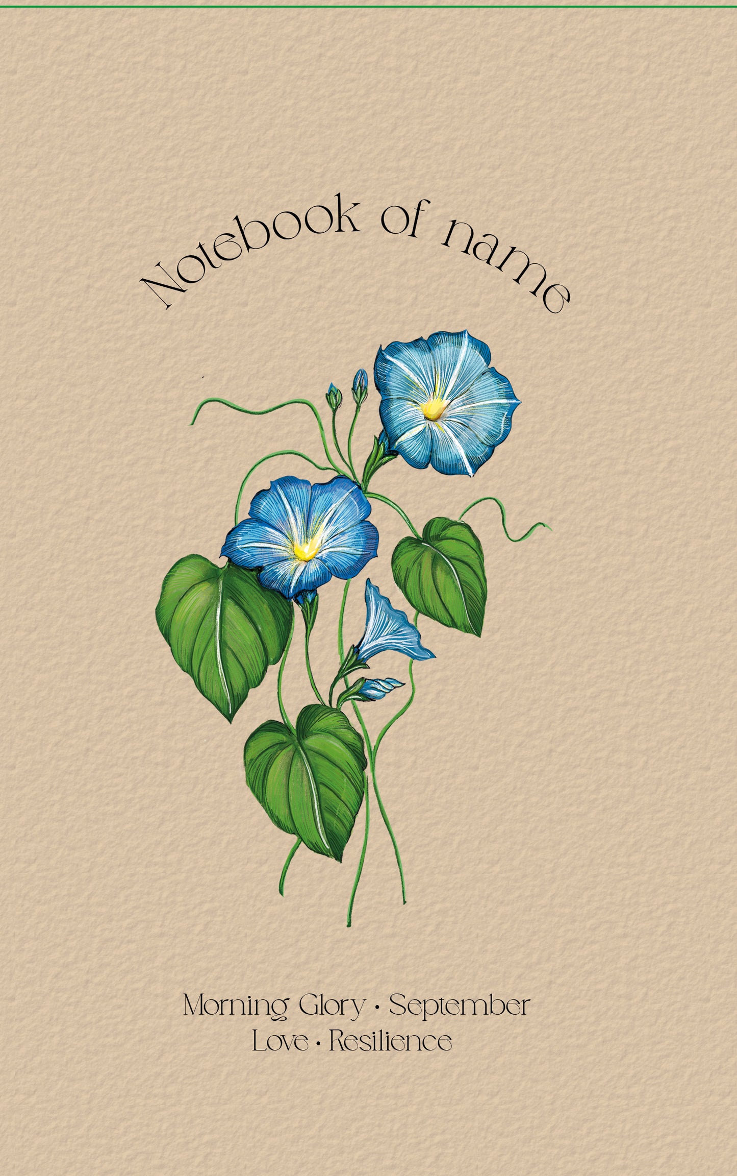 Personalized Notebook with Birth Flower