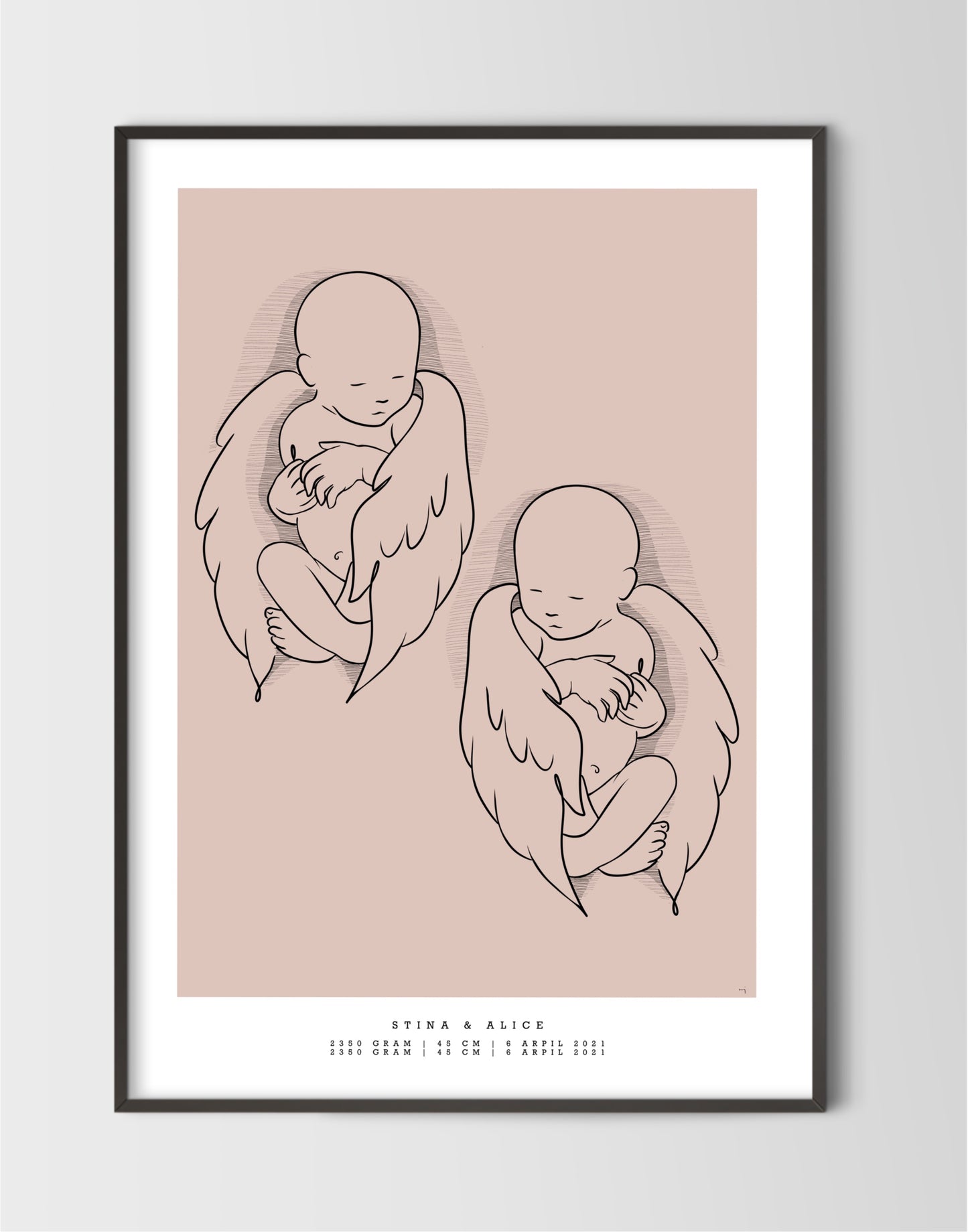 Generic birth poster duo Angel scale 1:1