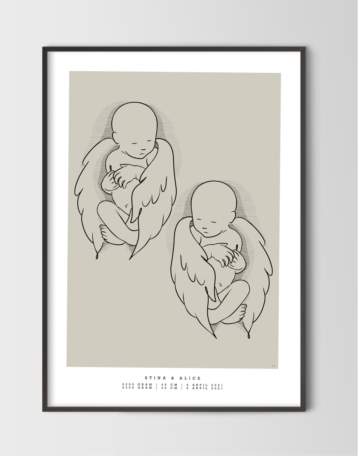 Generic birth poster duo Angel scale 1:1