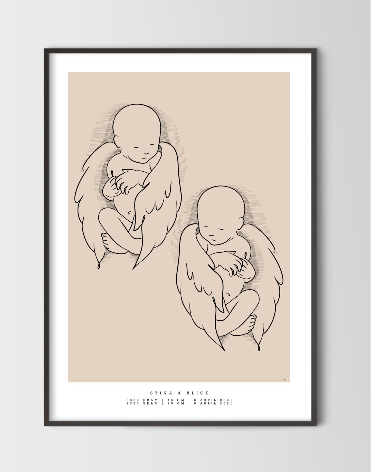 Generic birth poster duo Angel scale 1:1