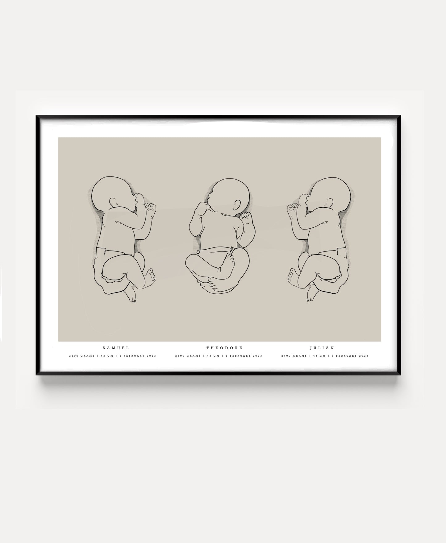 Generic birth poster trio scale 1:1