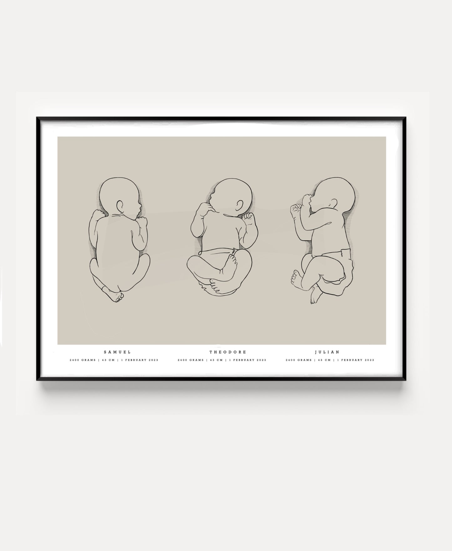 Generic birth poster trio scale 1:1