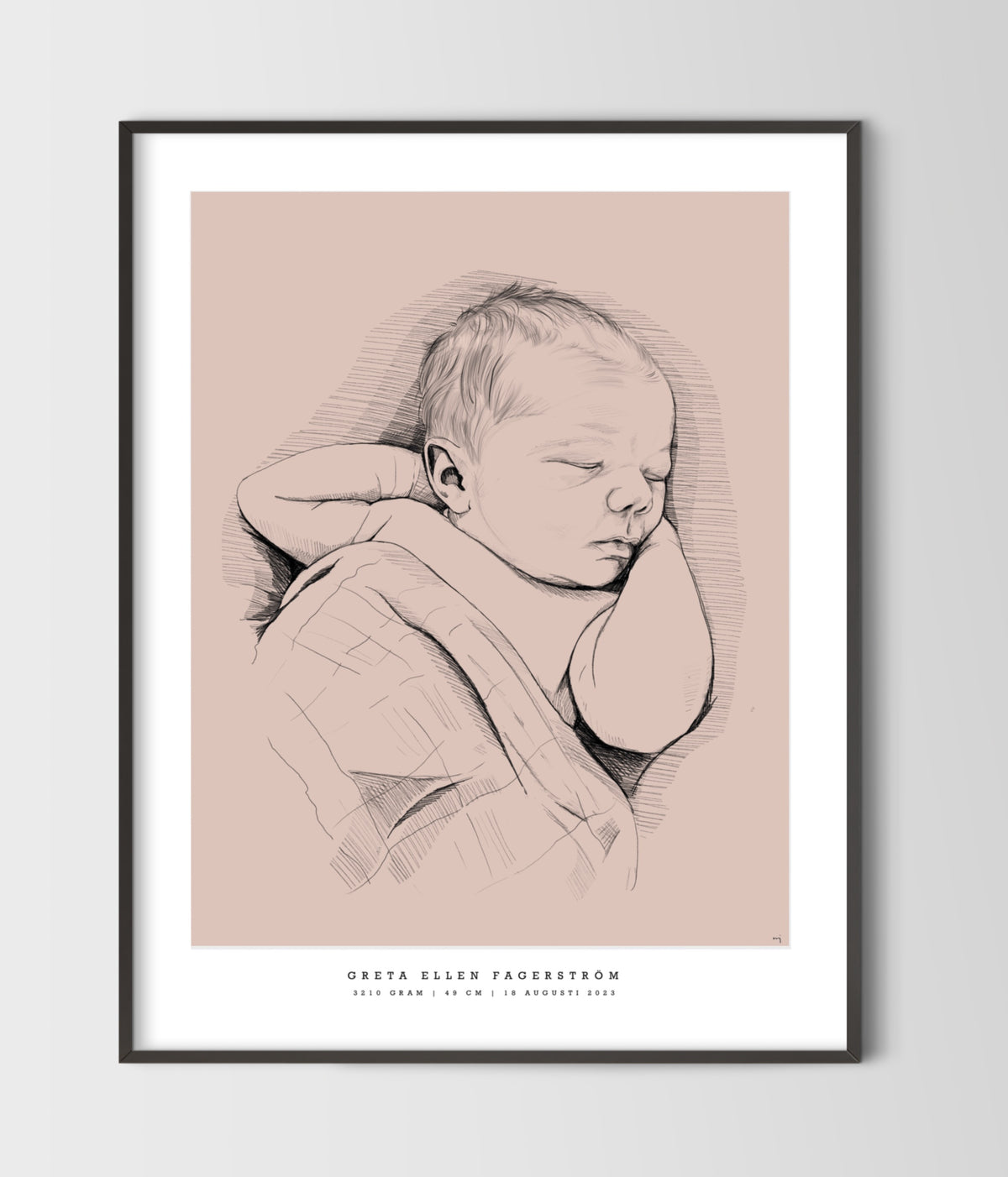Hand-Drawn Birth Poster