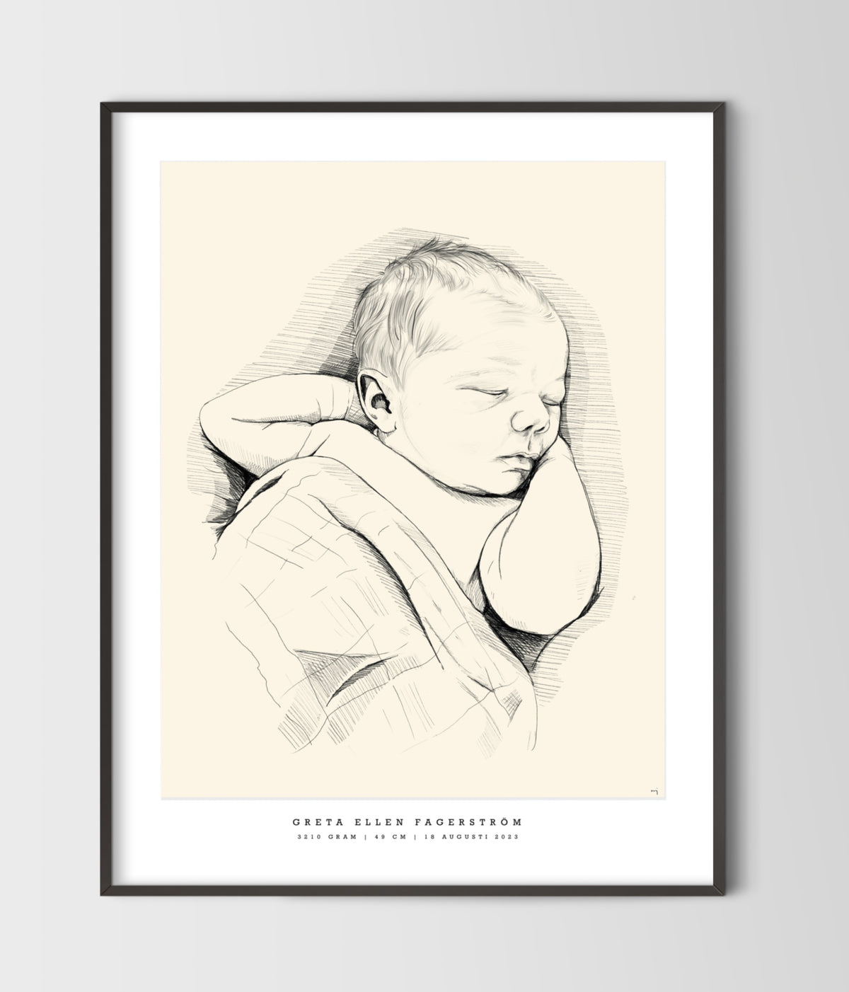 Hand-Drawn Birth Poster