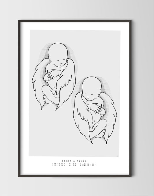 Generic birth poster duo Angel scale 1:1