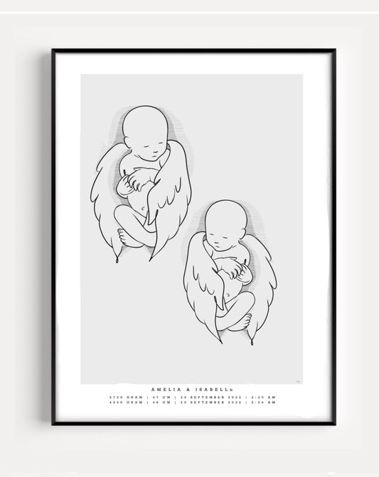 Generic birth poster duo Angel scale 1:1