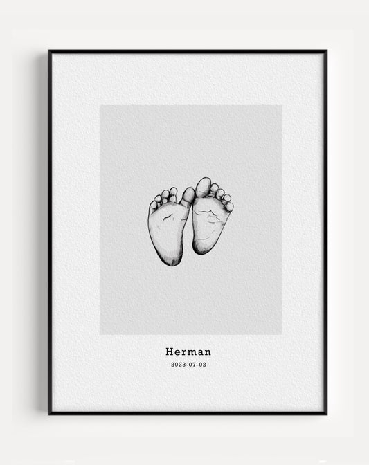 Personalized Baby Feet Drawings