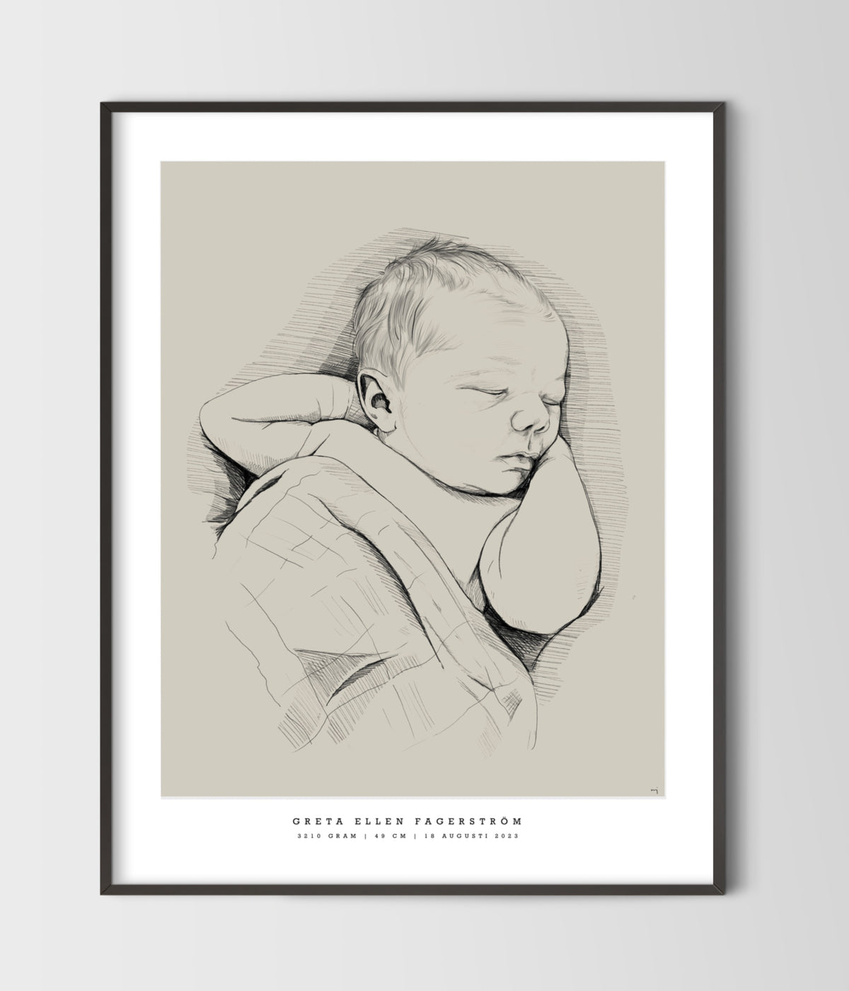 Hand-Drawn Birth Poster
