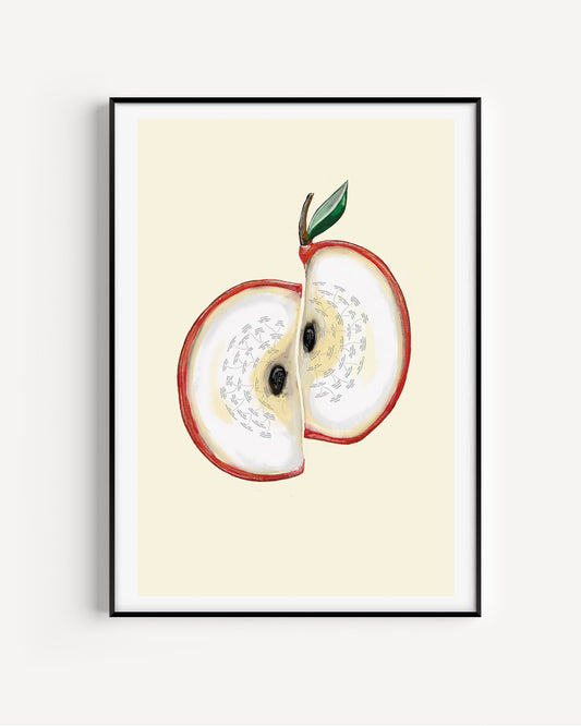 The Apple modern personalised family tree poster showing six generations