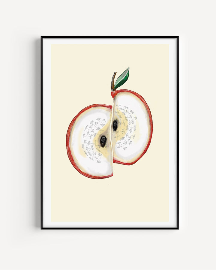 The Apple modern personalised family tree poster showing six generations