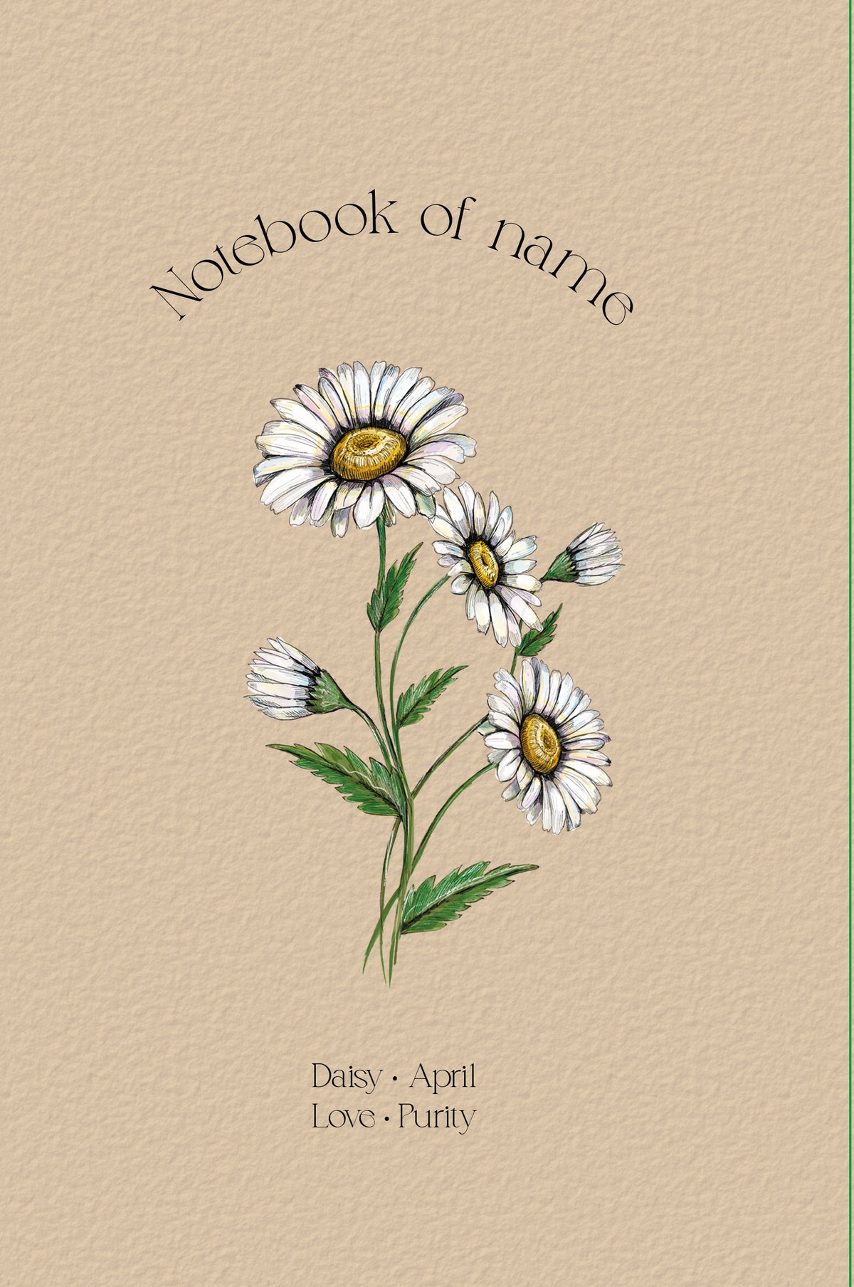 Personalized Notebook with Birth Flower