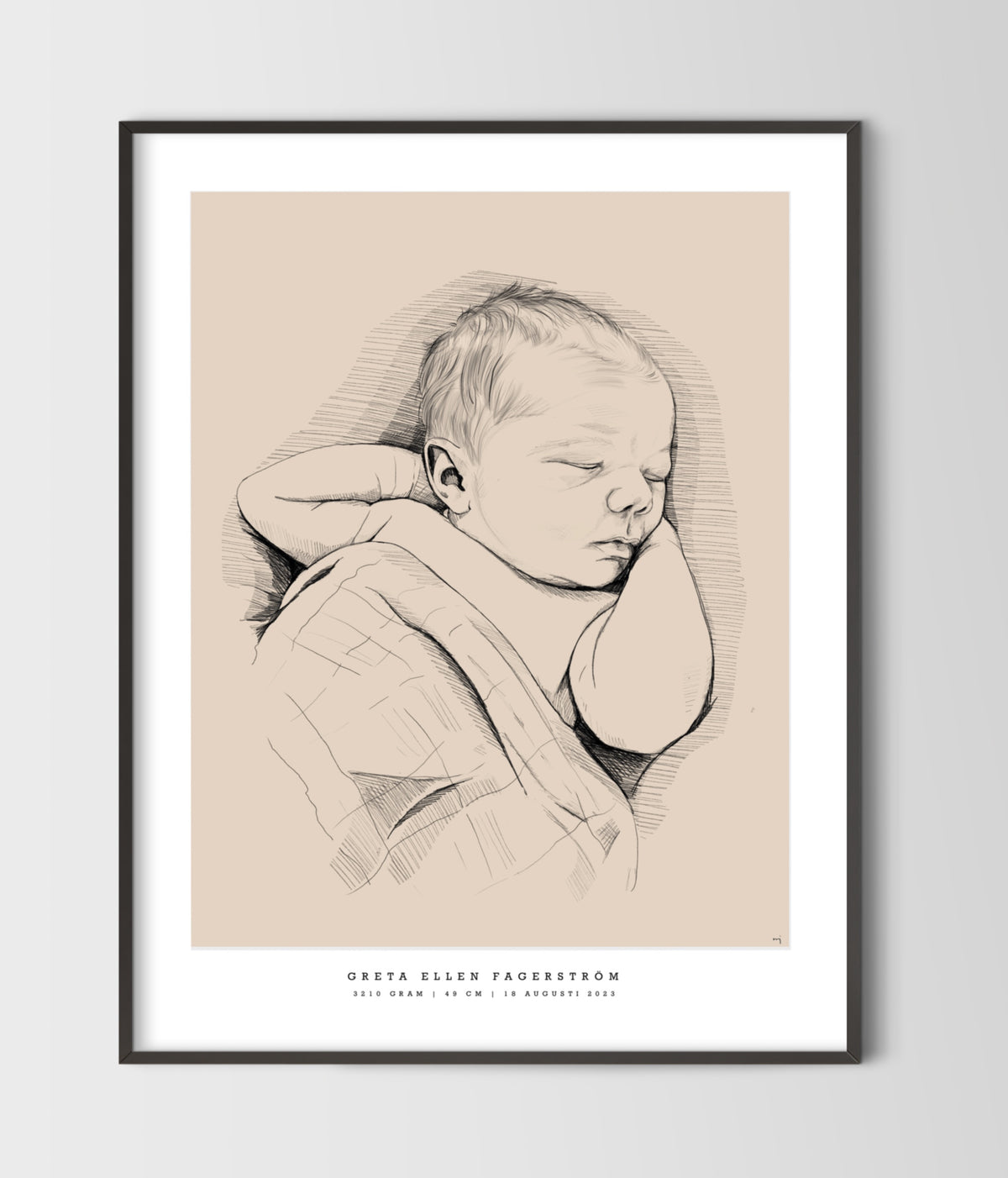 Hand-Drawn Birth Poster