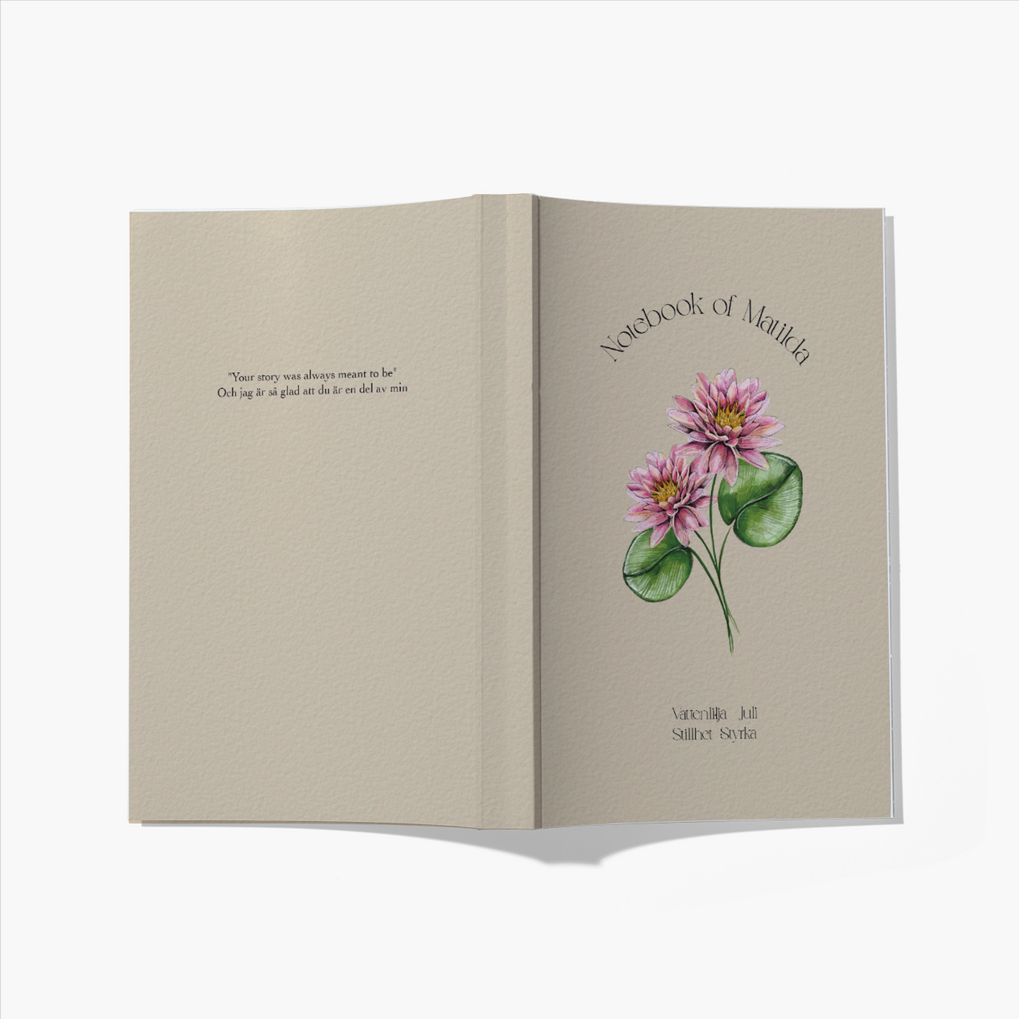 Personalized Notebook with Birth Flower