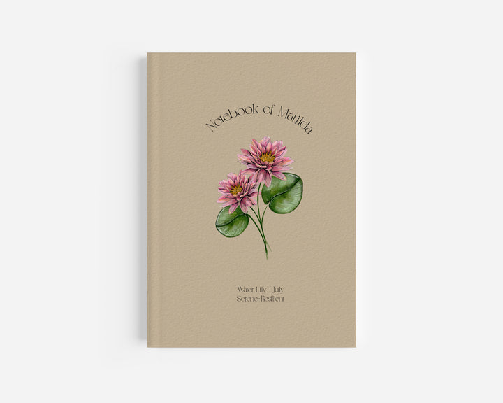 Personalized Notebook with Birth Flower