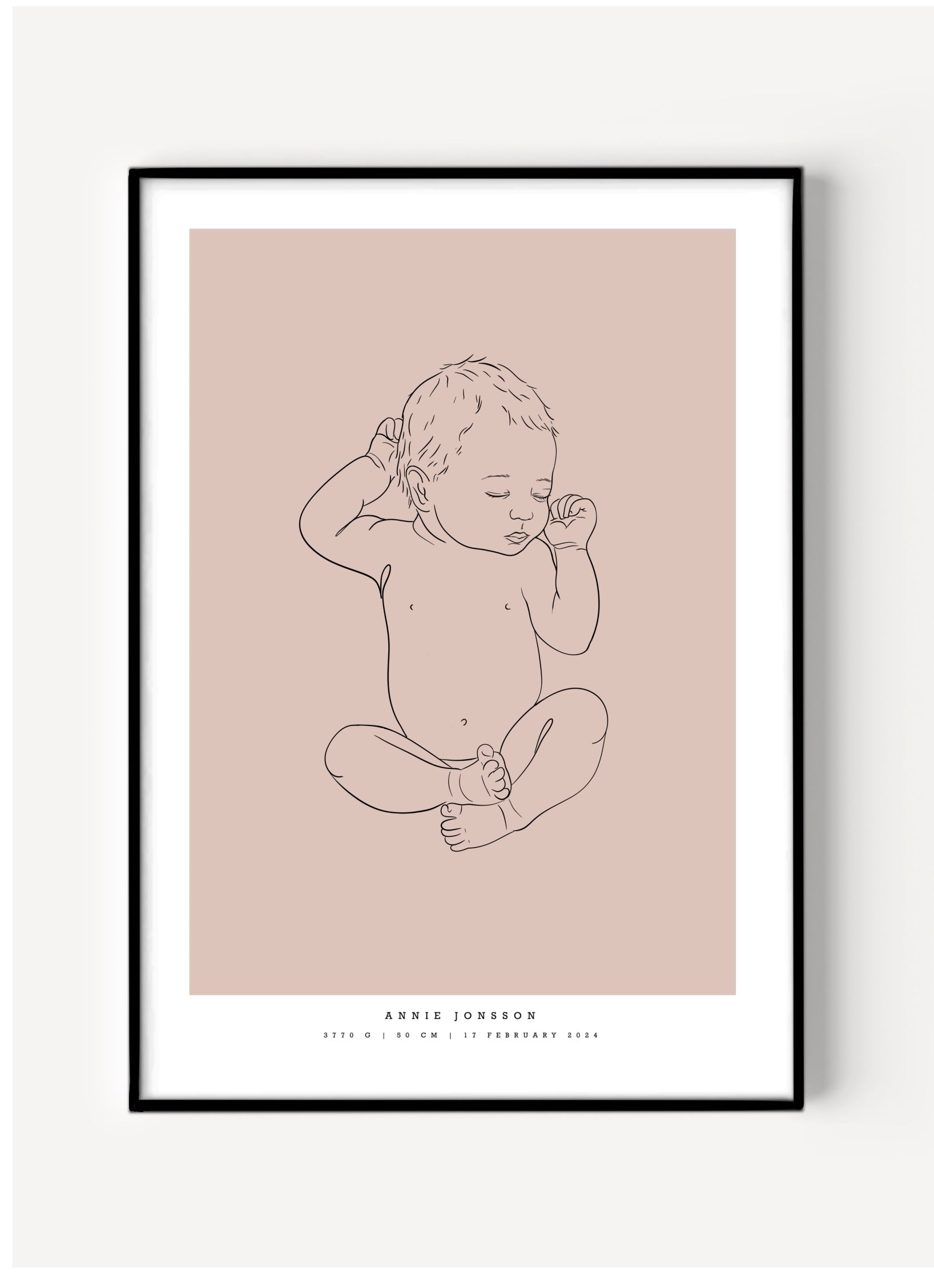 pink birth poster