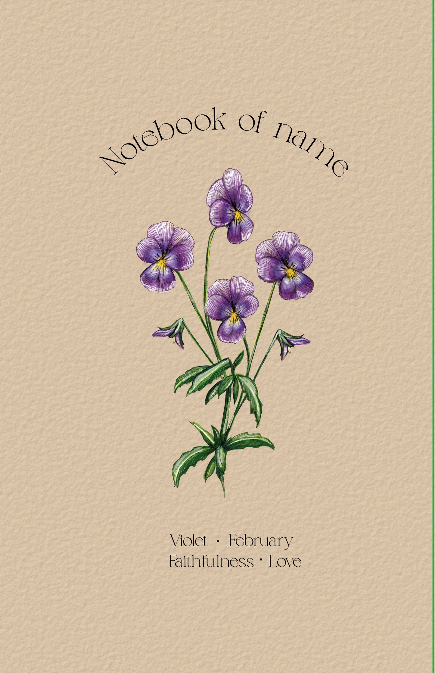 Personalized Notebook with Birth Flower