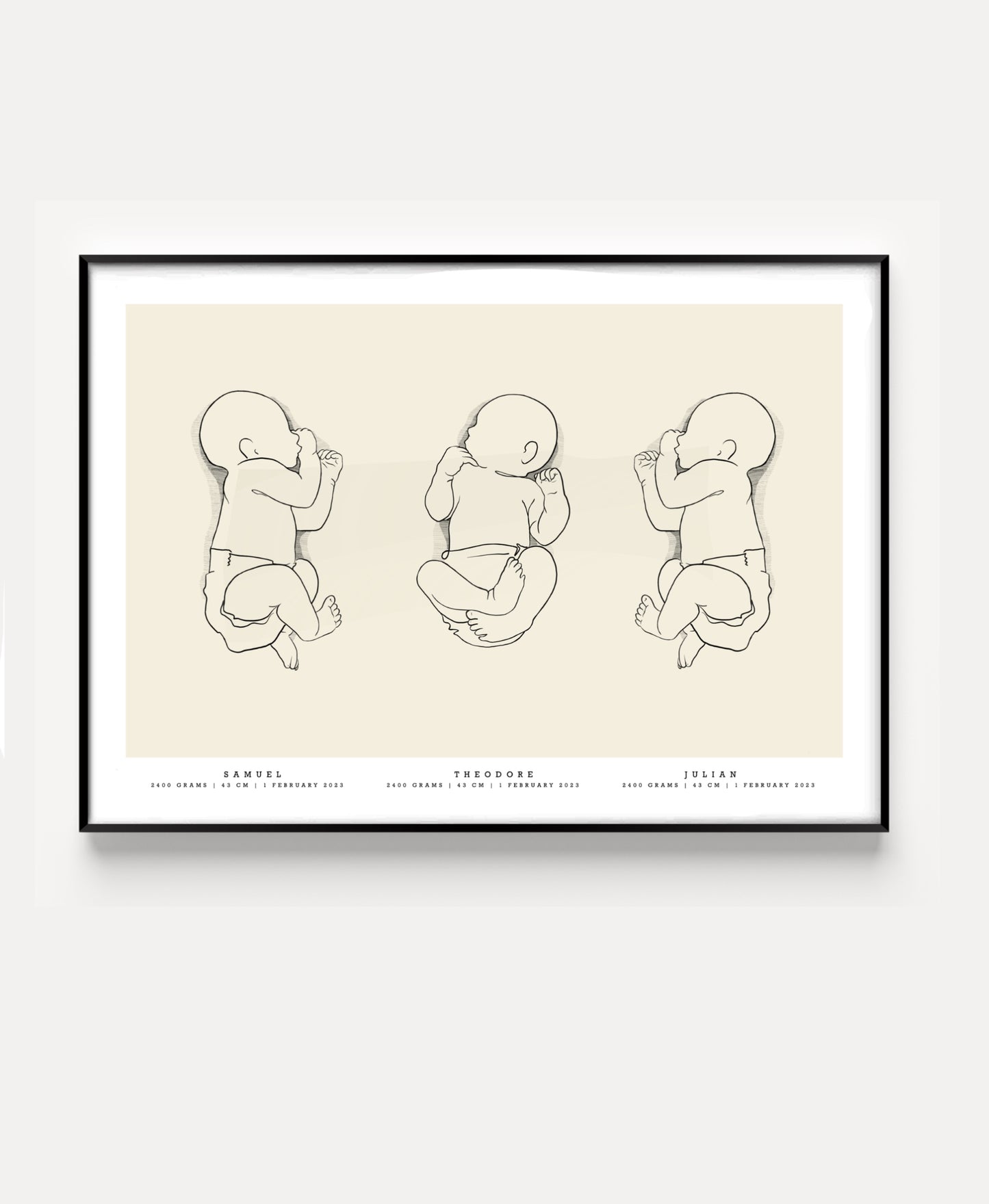 Generic birth poster trio scale 1:1