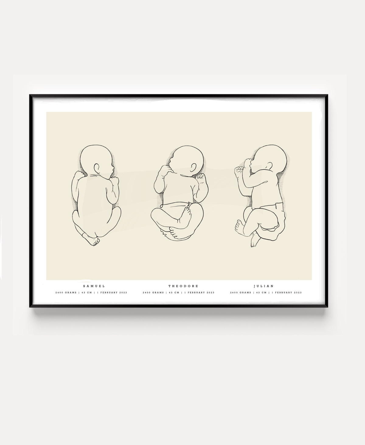 Generic birth poster trio scale 1:1