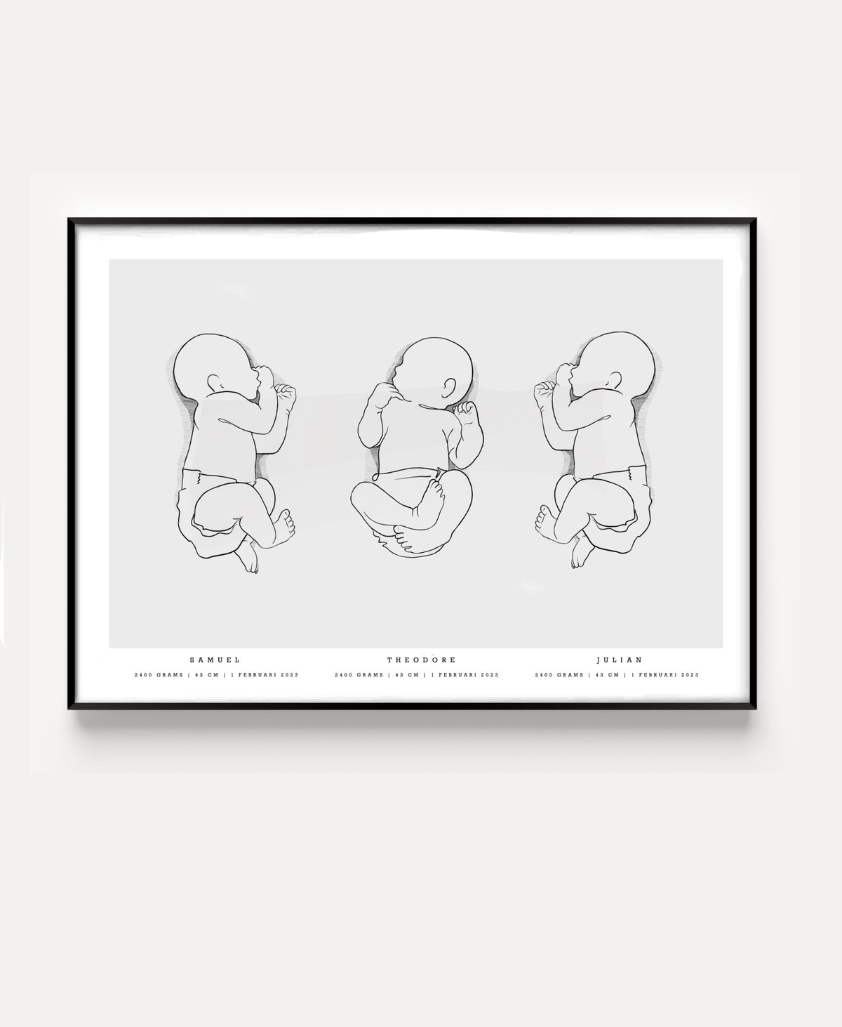 Generic birth poster trio scale 1:1