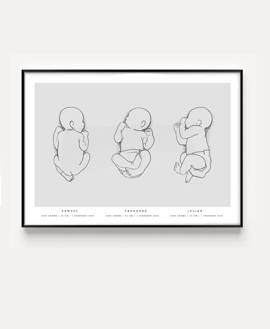 Generic birth poster trio scale 1:1