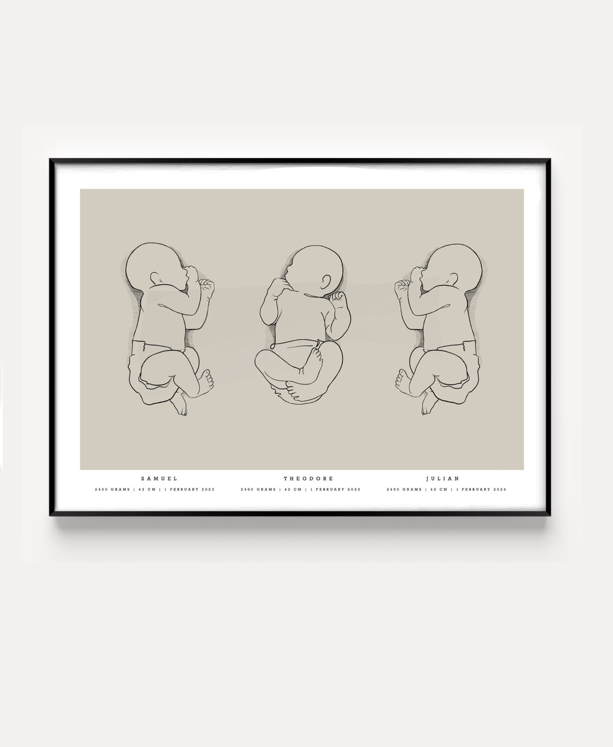 Generic birth poster trio scale 1:1